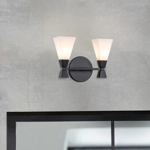 Bowtie 2 Light Bath Bar in Matte Black Wall Sconce Wall Lamp Home Decor by Lucas McKearn