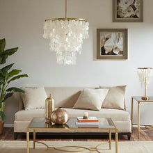 Isla Layered Capiz Chandelier Pendant Drape Shell Shape Ceiling Light by Olliix-Urban Habitat
