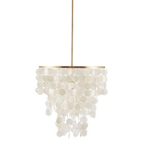 Isla Layered Capiz Chandelier Pendant Drape Shell Shape Ceiling Light by Olliix-Urban Habitat