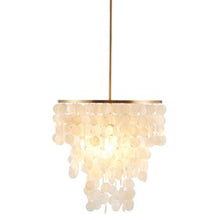 Isla Layered Capiz Chandelier Pendant Drape Shell Shape Ceiling Light by Olliix-Urban Habitat