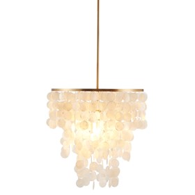 Isla Layered Capiz Chandelier Pendant Drape Shell Shape Ceiling Light by Olliix-Urban Habitat