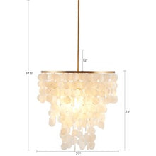 Isla Layered Capiz Chandelier Pendant Drape Shell Shape Ceiling Light by Olliix-Urban Habitat