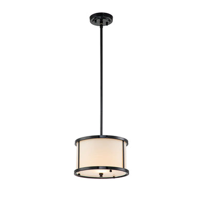 Lemuria 1 Light Duo-Mount Mini Pendant - Lacquered Black, White Shade Ceiling Light by Lucas McKearn
