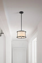 Lemuria 1 Light Duo-Mount Mini Pendant - Lacquered Black, White Shade Ceiling Light by Lucas McKearn