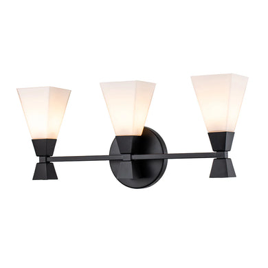 Bowtie 3 Light Bath Bar in Matte Black Wall Sconce Wall Lamp Home Decor by Lucas McKearn