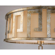 Lemuria 3 Light Duo-Mount Large Pendant - Antique Silver, Ivory Shade Ceiling Light by Lucas McKearn