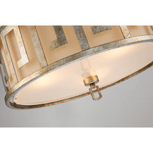 Lemuria 3 Light Duo-Mount Large Pendant - Antique Silver, Ivory Shade Ceiling Light by Lucas McKearn