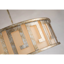 Lemuria 3 Light Duo-Mount Large Pendant - Antique Silver, Ivory Shade Ceiling Light by Lucas McKearn