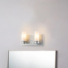 Ziggy 2 Light Bath Bar in Laquered Silver Wall Sconce Wall Lamp Home Decor by Lucas McKearn