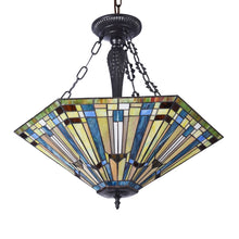 Kinsey Tiffany-Style 3 Light Mission Large Inverted Pendant 24" Shade Ceiling Light by Chloe