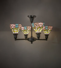 25" Wide New Wisteria Revival 4 Light Tiffany Pendant Ceiling Light by Meyda