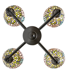 25" Wide New Wisteria Revival 4 Light Tiffany Pendant Ceiling Light by Meyda