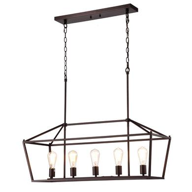 Ironclad Island Pendant Chandelier 5-Light Country Farmhouse 36