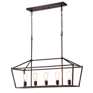 Ironclad Island Pendant Chandelier 5-Light Country Farmhouse 36" Wide Ceiling Light by Chloe