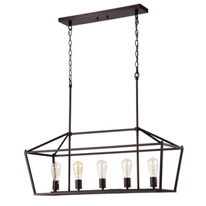 Ironclad Island Pendant Chandelier 5-Light Country Farmhouse 36" Wide Ceiling Light by Chloe