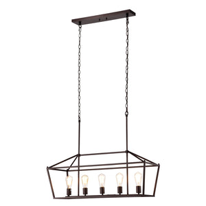 Ironclad Island Pendant Chandelier 5-Light Country Farmhouse 36" Wide Ceiling Light by Chloe