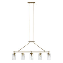 Curiana 5-light Linear Chandelier with Textured Glass Shades by Olliix-INK+IVY