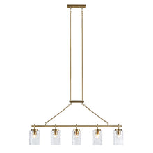 Curiana 5-light Linear Chandelier with Textured Glass Shades by Olliix-INK+IVY