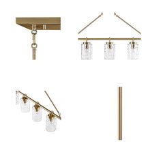 Curiana 5-light Linear Chandelier with Textured Glass Shades by Olliix-INK+IVY