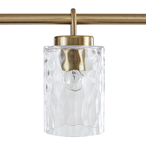 Curiana 5-light Linear Chandelier with Textured Glass Shades by Olliix-INK+IVY