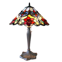 Lindsay Table Lamp Tiffany Victorian style 2 Light Roses 17" Shade Bedside Nightstand Reading Desk Table Light by Chloe