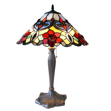 Lindsay Table Lamp Tiffany Victorian style 2 Light Roses 17