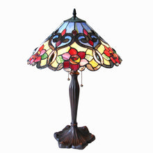 Lindsay Table Lamp Tiffany Victorian style 2 Light Roses 17" Shade Bedside Nightstand Reading Desk Table Light by Chloe