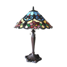 Lindsay Table Lamp Tiffany Victorian style 2 Light Roses 17" Shade Bedside Nightstand Reading Desk Table Light by Chloe