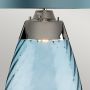 Large Lena Table Lamp in Blue with Blue Satin Shade Bedside Nightstand Reading Desk Table Light by Lucas McKearn