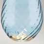 Large Lena Table Lamp in Blue with Blue Satin Shade Bedside Nightstand Reading Desk Table Light by Lucas McKearn