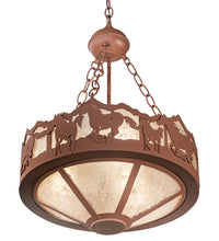 Custom 16" Wide Running Horses Inverted Pendant Ceiling Light by Meyda