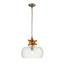 Toussaint 1 Light Pendant Gold Leaf Clear Glass Ceiling Light by Lucas McKearn