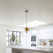 Toussaint 1 Light Pendant Gold Leaf Clear Glass Ceiling Light by Lucas McKearn
