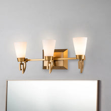 Lemuria 3 Light Bath Bar in Laquered Gold Wall Sconce Wall Lamp Home Decor by Lucas McKearn