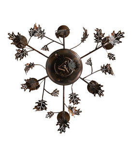 Custom 28" Wide Oak Leaf & Acorn 6 Light Chandelier Ceiling Light by Meyda