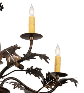 Custom 28" Wide Oak Leaf & Acorn 6 Light Chandelier Ceiling Light by Meyda