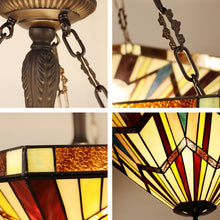 Vincent Mission Inverted Pendant Chandelier Tiffany Victorian Blackish Bronze 3-Light 22" Wide Ceiling Light by Chloe