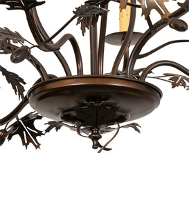Custom 28" Wide Oak Leaf & Acorn 6 Light Chandelier Ceiling Light by Meyda