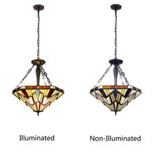 Vincent Mission Inverted Pendant Chandelier Tiffany Victorian Blackish Bronze 3-Light 22" Wide Ceiling Light by Chloe