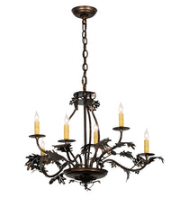 Custom 28" Wide Oak Leaf & Acorn 6 Light Chandelier Ceiling Light by Meyda