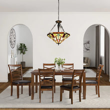 Vincent Mission Inverted Pendant Chandelier Tiffany Victorian Blackish Bronze 3-Light 22" Wide Ceiling Light by Chloe