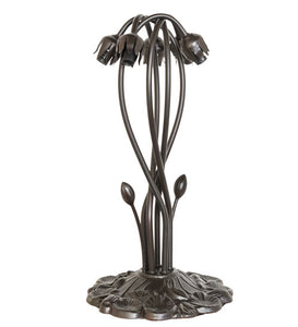 16" High Blue/White Tiffany Pond Lily 5 Light Table Lamp Bedside Nightstand Reading Desk Table Light by Meyda