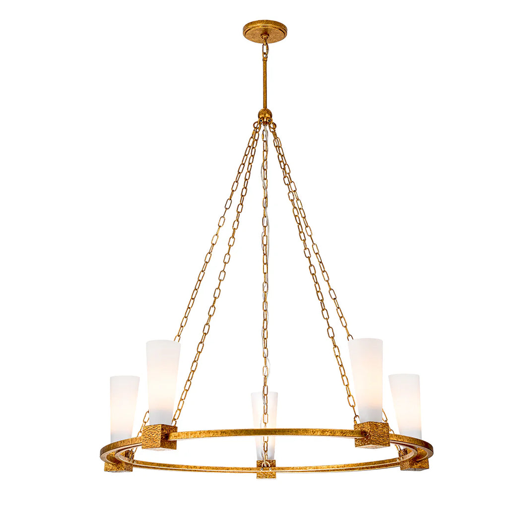 Kristy 5 Light Chandelier in Antique Gold Ceiling Light by Lucas McKearn