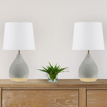 Liora 2-Tone Ceramic Sage-Green Gold Table Lamp, Set of 2, Bedside Nightstand Reading Desk Table Light by Olliix-510 Design