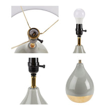 Liora 2-Tone Ceramic Sage-Green Gold Table Lamp, Set of 2, Bedside Nightstand Reading Desk Table Light by Olliix-510 Design