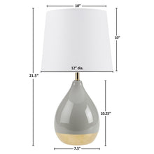 Liora 2-Tone Ceramic Sage-Green Gold Table Lamp, Set of 2, Bedside Nightstand Reading Desk Table Light by Olliix-510 Design