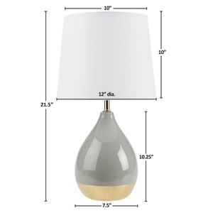 Liora 2-Tone Ceramic Sage-Green Gold Table Lamp, Set of 2, Bedside Nightstand Reading Desk Table Light by Olliix-510 Design