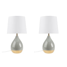 Liora 2-Tone Ceramic Sage-Green Gold Table Lamp, Set of 2, Bedside Nightstand Reading Desk Table Light by Olliix-510 Design