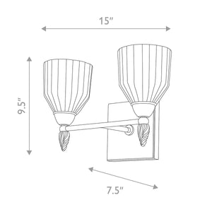 Felice 2 Light Bath Bar Wall Sconce Wall Lamp Home Decor by Lucas McKearn