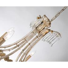Louis 6 Light Crystal Chandelier in Distressed Gold and Silver Candelabra Ceiling Light by Lucas McKearn